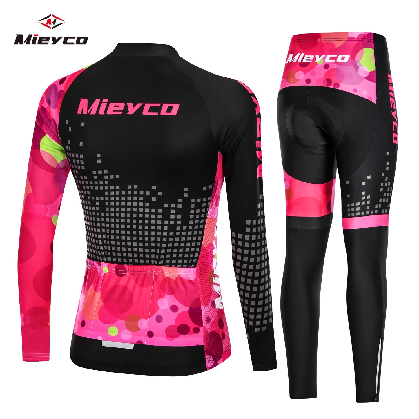 Women's Cycling Apparel, Jersey and MTB Bib Shorts Set, Women's Long-Sleeve Cycling Suit, MTB Outfit