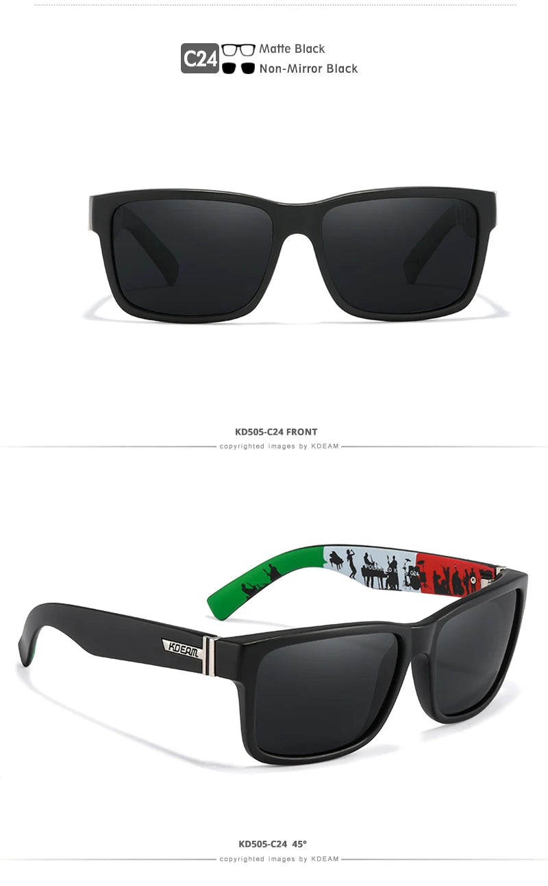 Lunettes de soleil sport polarisées — couleurs choquantes, conduite extérieur, photochromiques, avec boîte