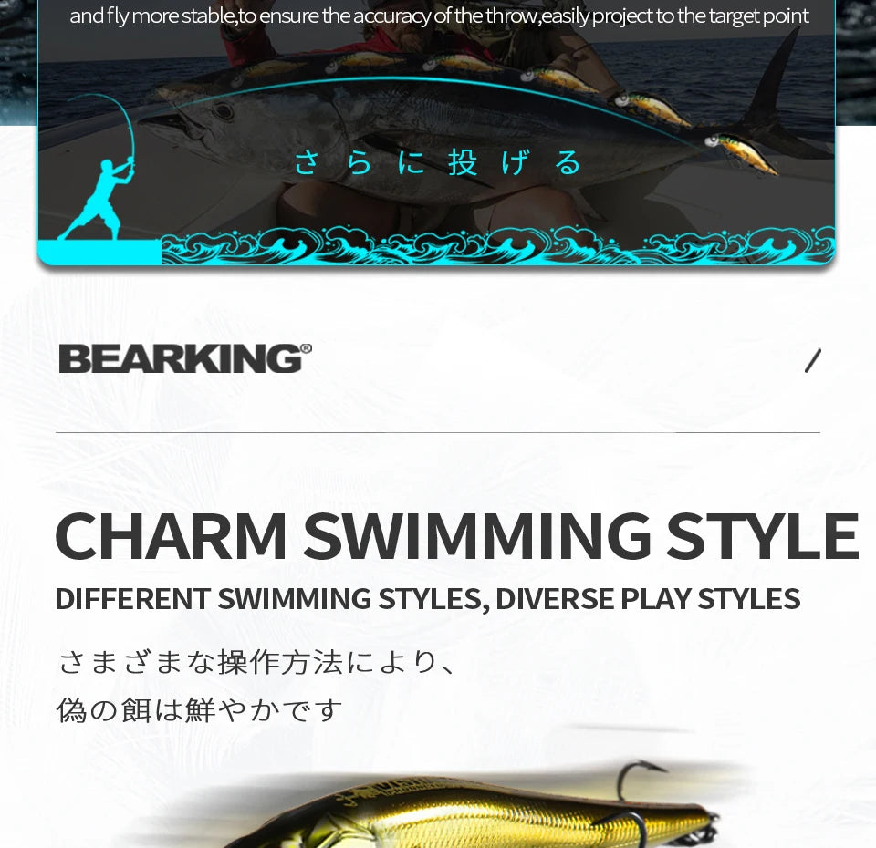 BEARKING 9.8 cm 10g SP plongée 2.1 m professionnel vairon Wobbler leurres de pêche qualité jerkbaits appât artificiel prédateur s'attaque