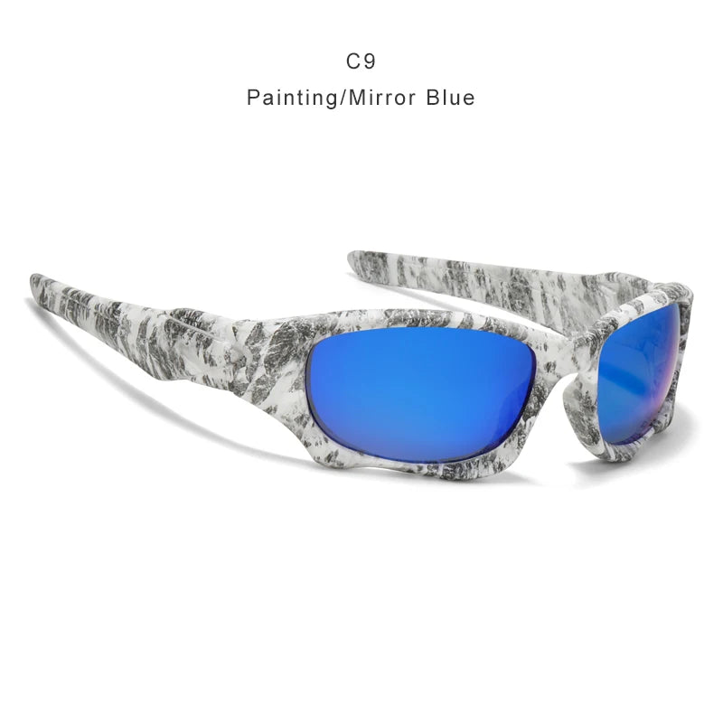 Lunettes de Soleil Sport Polarisées — Lentille Bouclier, Cadre Résistant, Plein Air, Unisexe