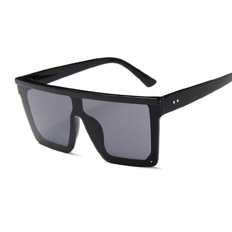 Lunettes de soleil rétro vintage carrées noires — hommes et femmes, mode