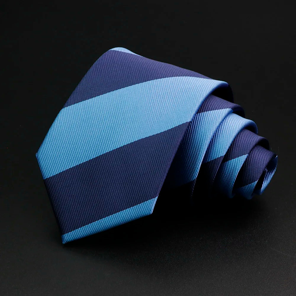 Nueva corbata clásica de rayas para hombre de 7 cm, jacquard, roja, azul, verde, corbata para uso diario, vestido de fiesta de boda, accesorios, regalo para hombre