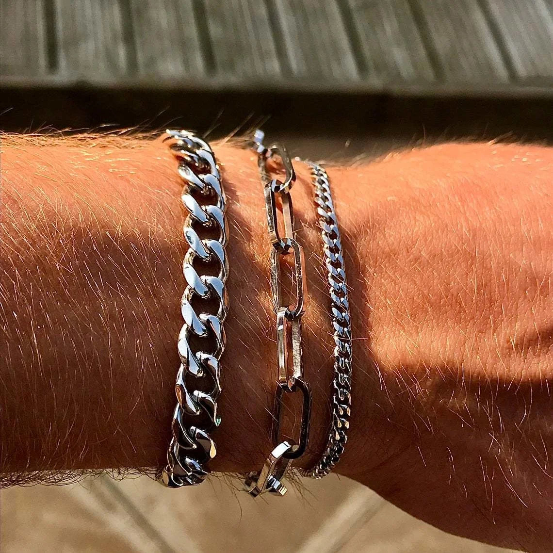 Bracelet gourmette en acier inoxydable 3-11mm — chaîne à maillons cubains, unisexe, bijoux cadeau