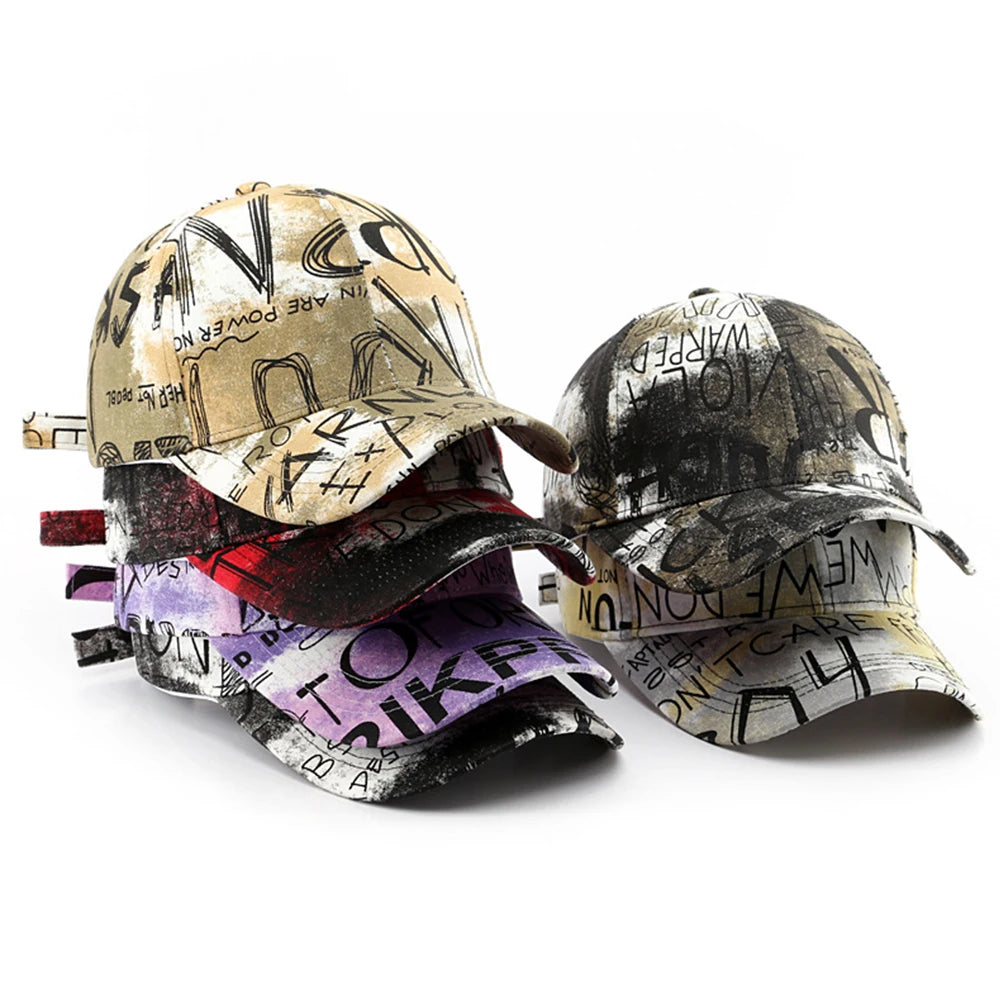 Casquette de baseball noir et rouge graffiti — snapback, hip-hop, trucker, streetwear (v2)