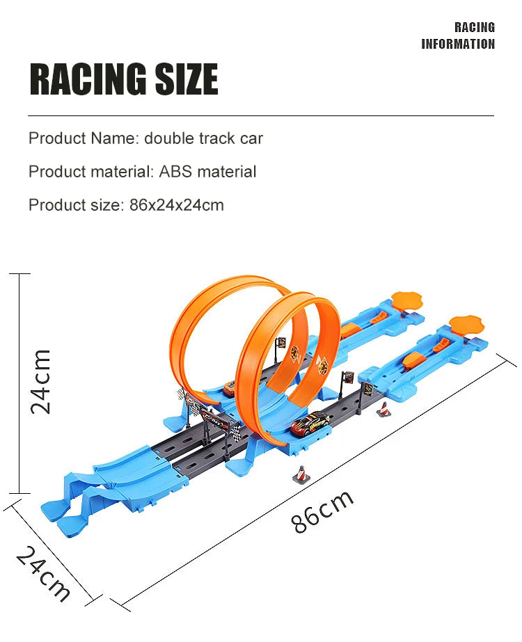 Cascadeur vitesse Double voiture roues modèle jouets pour enfants piste de course bricolage assemblé Rail Kits éducatif interactif garçon enfants jouet
