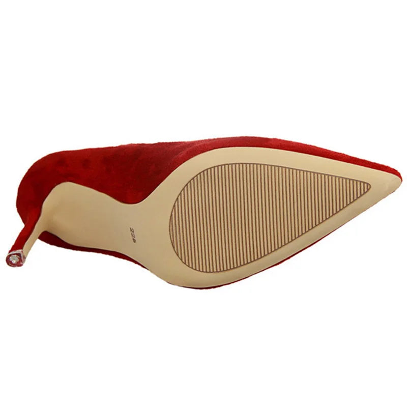BIGTREE-Zapatos de tacón alto de aguja con punta para mujer, calzado informal a la moda