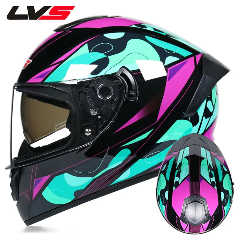 Casques de moto pour hommes et tenue de femme casques de Locomotive à Double lentille Cascos Para Capacete Da Motocicleta