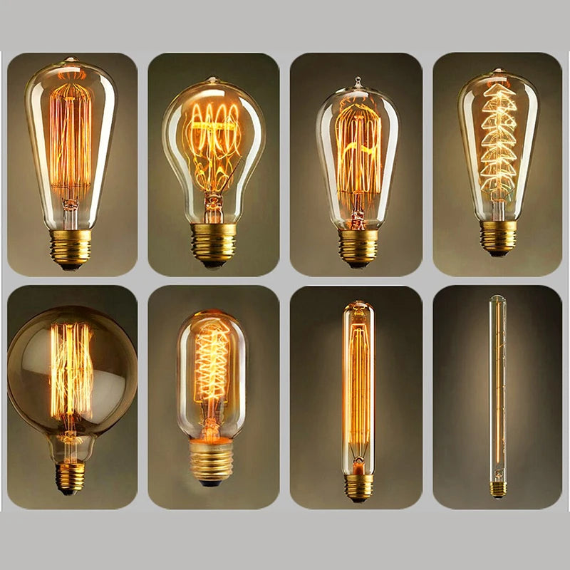 Bombilla retro Edison regulable E27 40W 110V 220V Lámpara incandescente de filamento vintage Bombilla decorativa