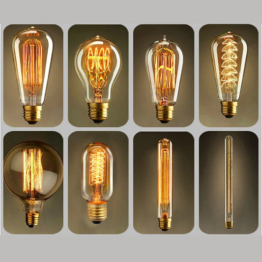 Bombilla retro Edison regulable E27 40W 110V 220V Lámpara incandescente de filamento vintage Bombilla decorativa
