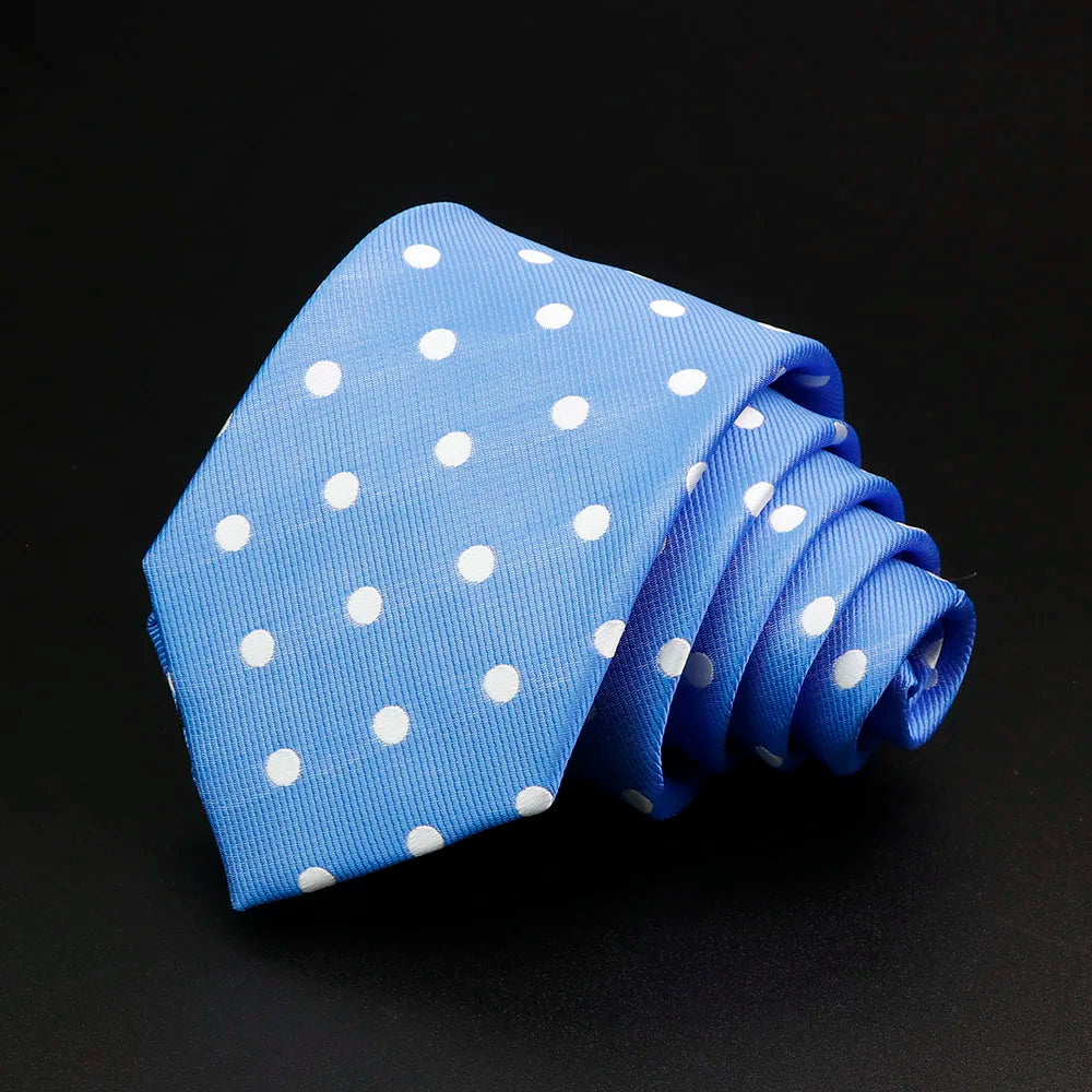 Nueva corbata clásica de rayas para hombre de 7 cm, jacquard, roja, azul, verde, corbata para uso diario, vestido de fiesta de boda, accesorios, regalo para hombre