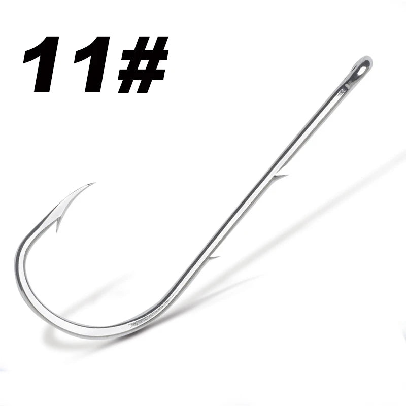 Hameçon de pêche à tige longue, 50 pièces/lot, appât vivant avec Double appât, barbes en acier à haute teneur en carbone avec hameçons antirouille