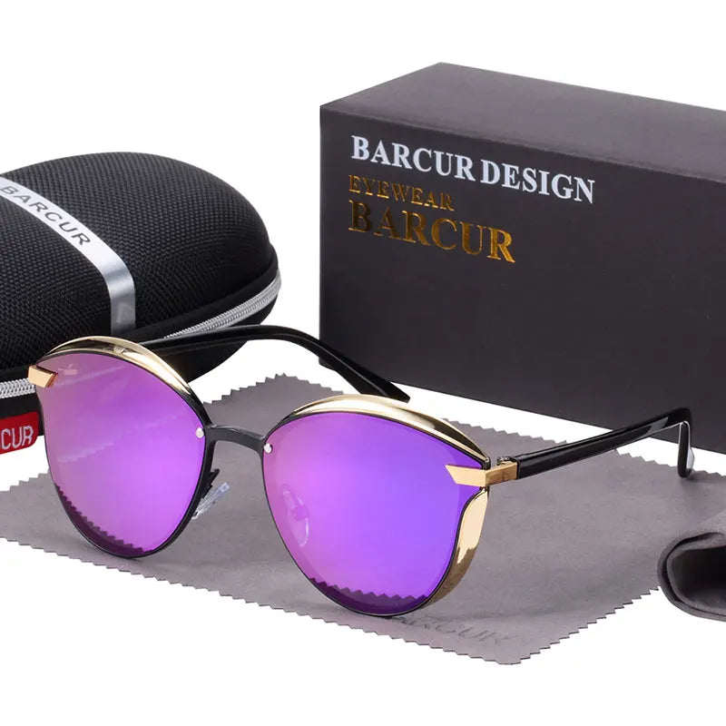 Lunettes de soleil femme polarisées — rondes, mode, style élégant