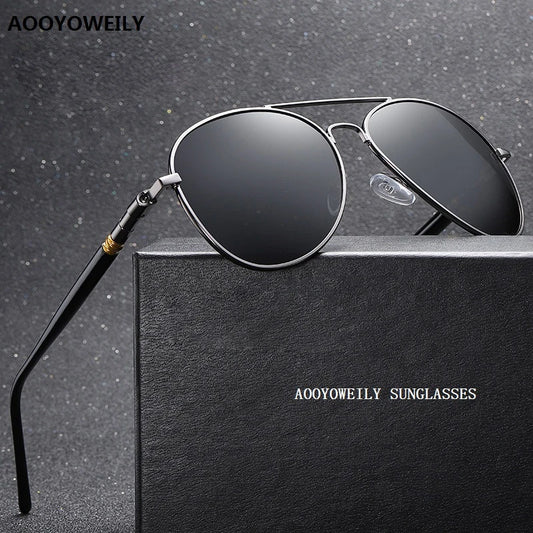 Lunettes de soleil polarisées hommes et femmes — conduite, vintage, noires, pilote, UV400