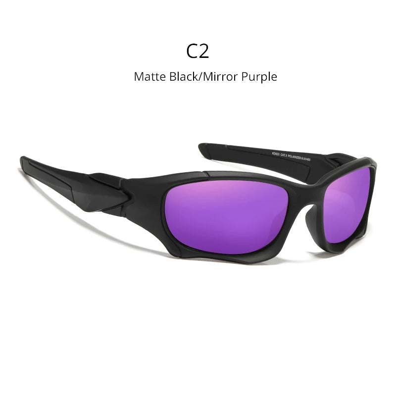 Lunettes de Soleil Sport Polarisées — Lentille Bouclier, Cadre Résistant, Plein Air, Unisexe