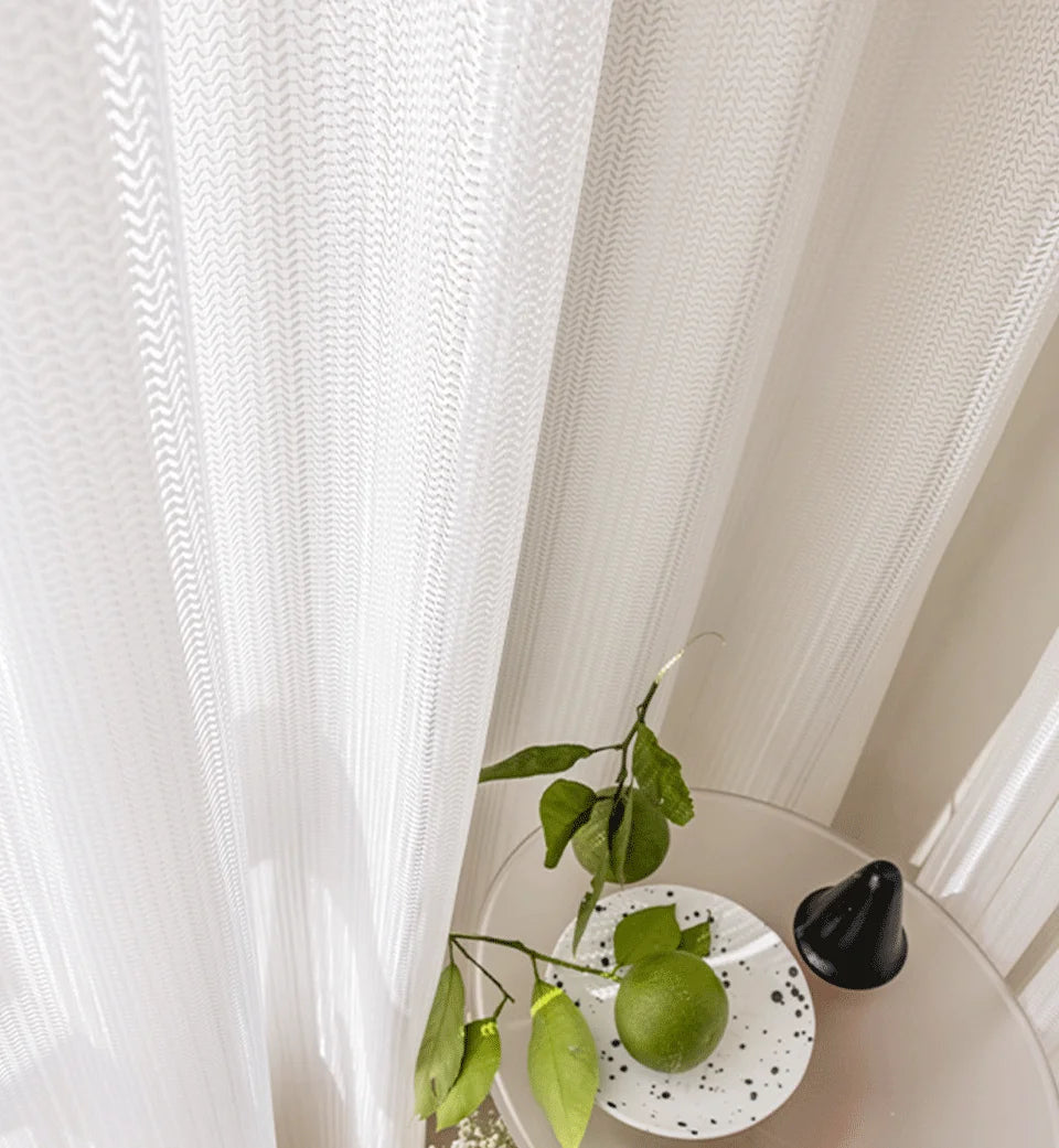 Rideaux en tulle blanc transparent pour fenêtre, rideaux en voile de style moderne pour salon, chambre à coucher, cuisine, sur mesure