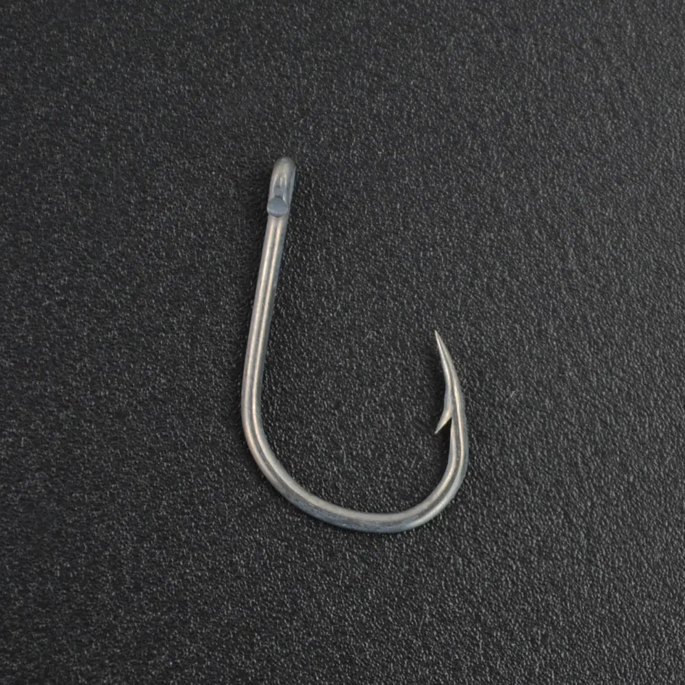 Hirisi 50 Pièces Hameçons de pêche carpe à revêtement barbelé avec oeil Conception au Japon en acier à haute teneur en carbone 8001