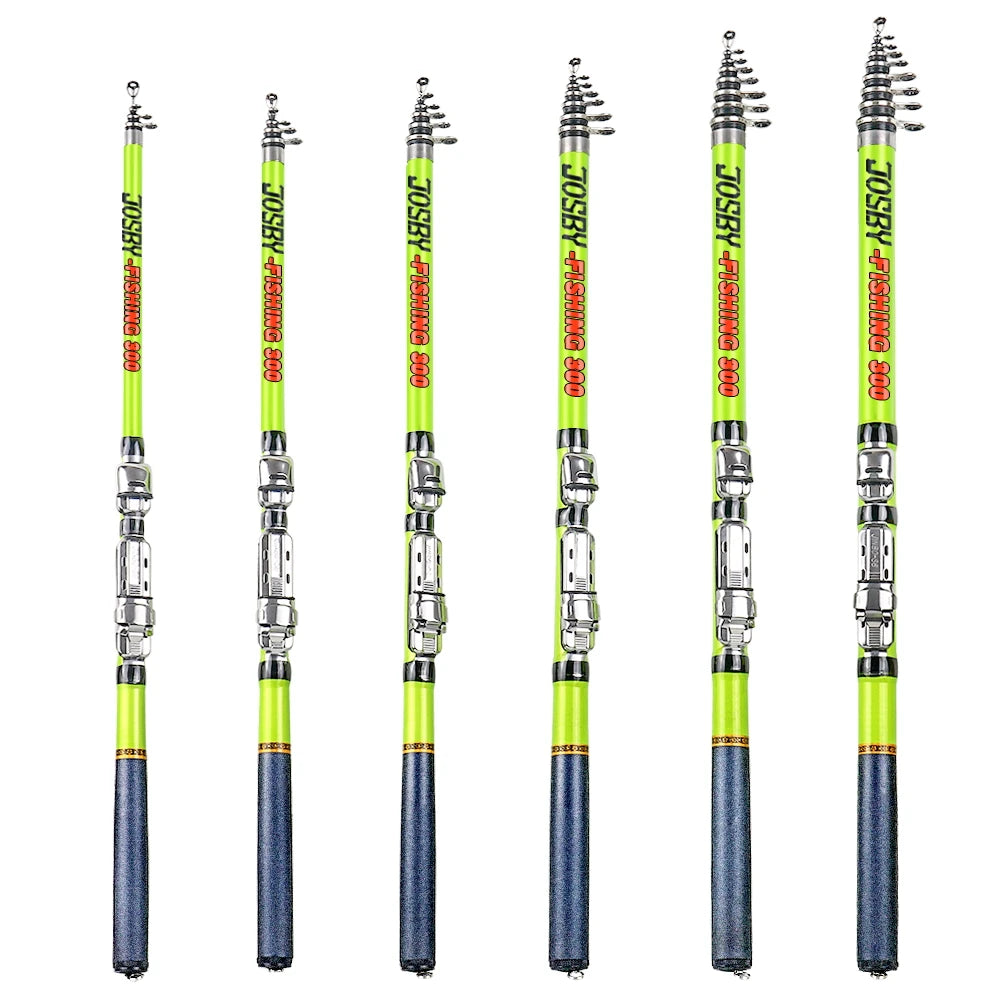Canne à Pêche JOSBY Mini Télescopique Fibre de Carbone — 1.5m à 3.0m Portable