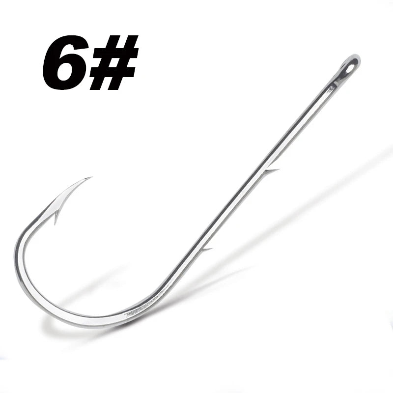 Hameçon de pêche à tige longue, 50 pièces/lot, appât vivant avec Double appât, barbes en acier à haute teneur en carbone avec hameçons antirouille