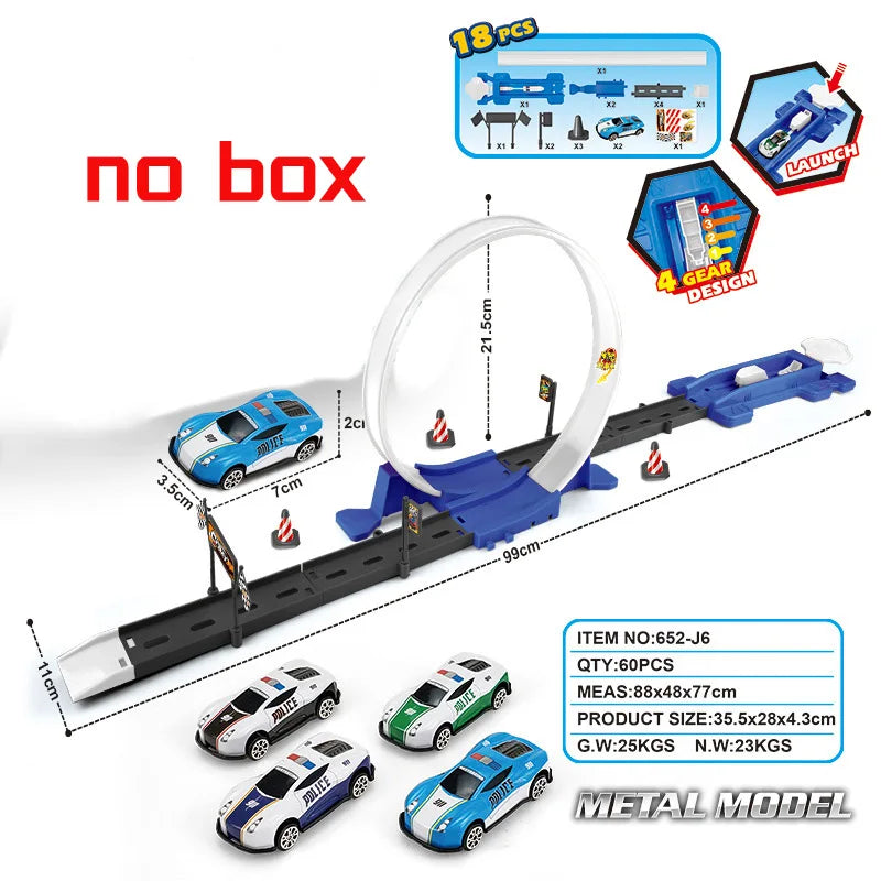 Cascadeur vitesse Double voiture roues modèle jouets pour enfants piste de course bricolage assemblé Rail Kits éducatif interactif garçon enfants jouet