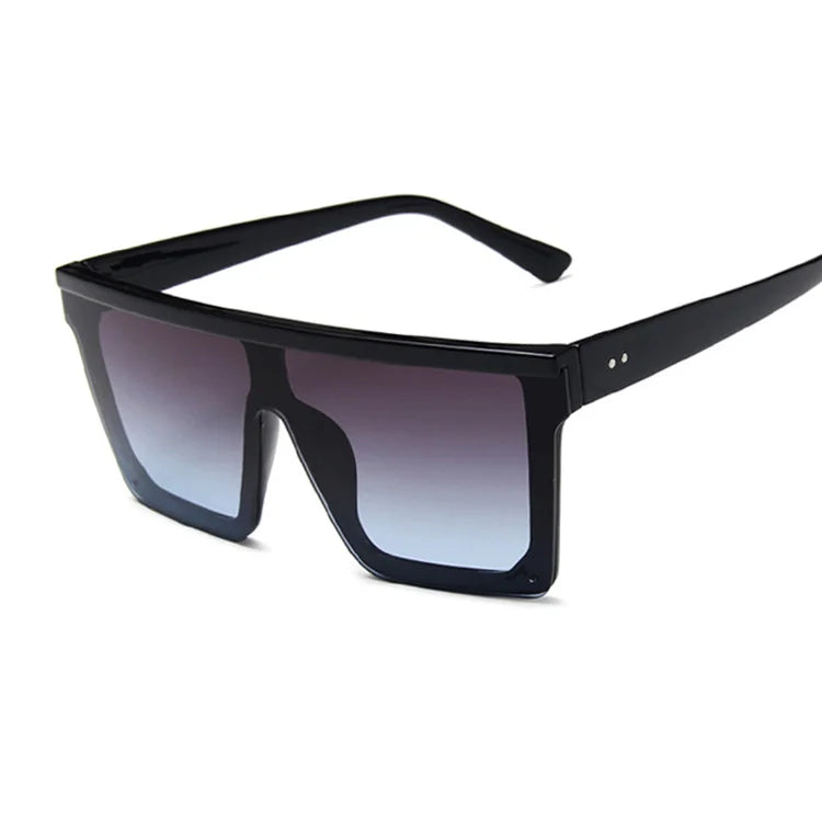 Lunettes de soleil rétro vintage carrées noires — hommes et femmes, mode