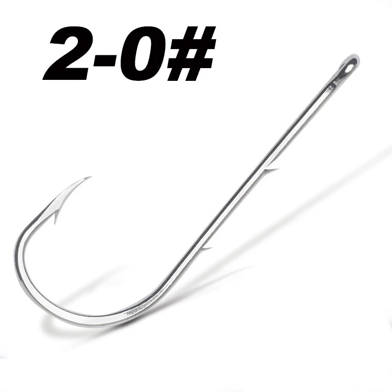 Hameçon de pêche à tige longue, 50 pièces/lot, appât vivant avec Double appât, barbes en acier à haute teneur en carbone avec hameçons antirouille