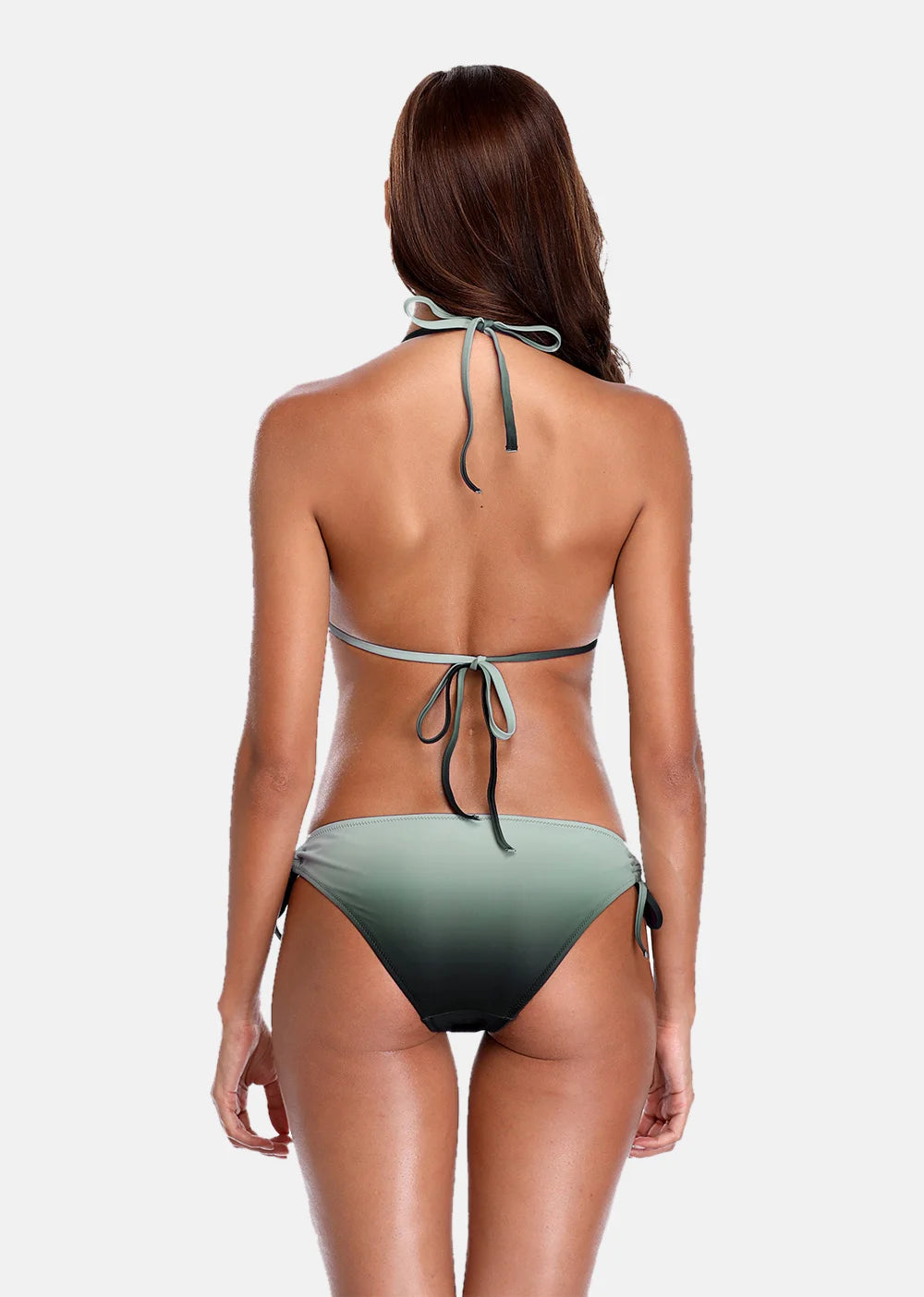 Anfilia – Bikini dégradé pour femmes, maillot de bain col licou, Bandage latéral, Sexy, vêtements de plage