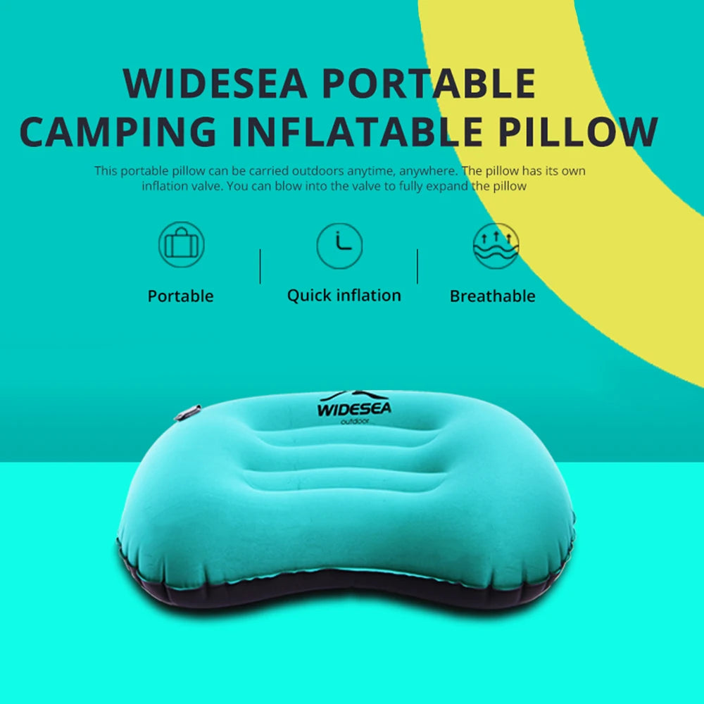 Widesea – oreiller gonflable Portable, équipement de Camping, coussin d'air pliable et compressible, protection extérieure, équipement de couchage pour le tourisme
