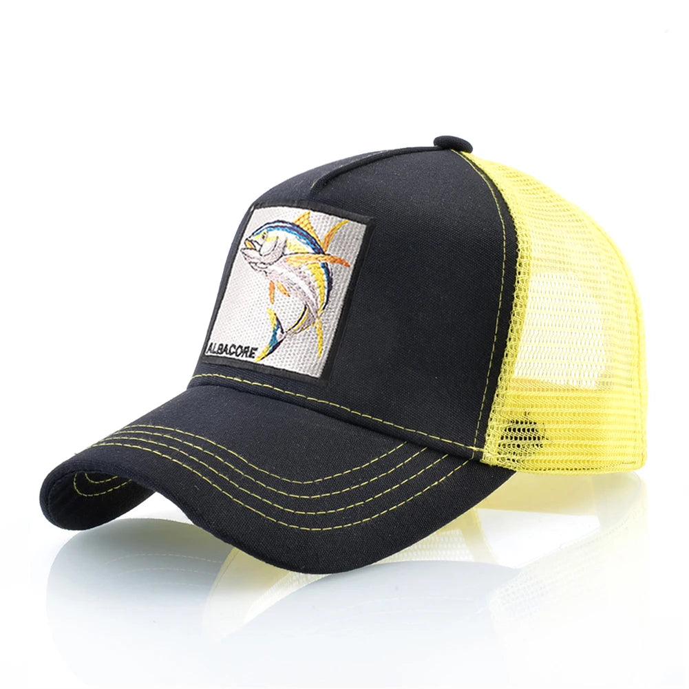 Casquette de Baseball en maille respirante pour femmes, casquette de camionneur avec Patch Albacore, Hip Hop, Casquette en os à rabat