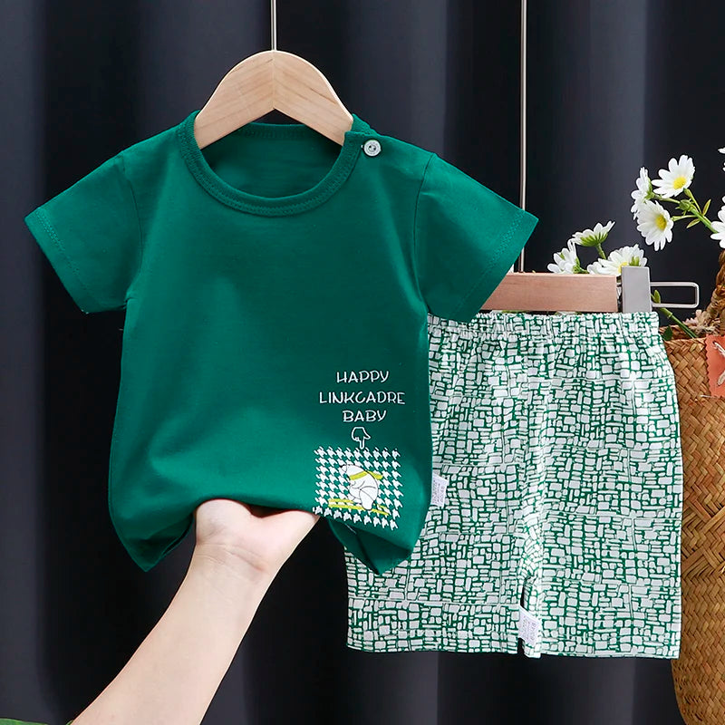 Baby boy/girl clothes set T-shirt + shorts summer clothes cotton cartoon casual boys tracksuit kids baby clothes set
