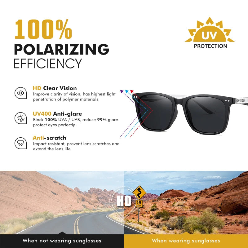 Nouvelle tendance lunettes De Soleil carrées lunettes De Soleil polarisées hommes femmes rétro marron bleu océan lentille Anti-éblouissement UV400 Lunette De Soleil Femme