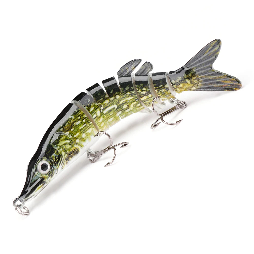 Leurre coulant rigide GOBASS composé de 8 sections articulées, appât artificiel wobbler idéal pour la pêche au brochet, 100/125mm