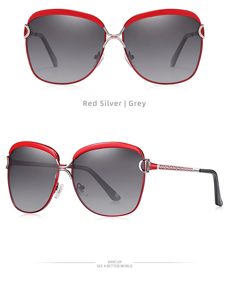 Lunettes de soleil femmes polarisées — lentille dégradée, rondes, carré