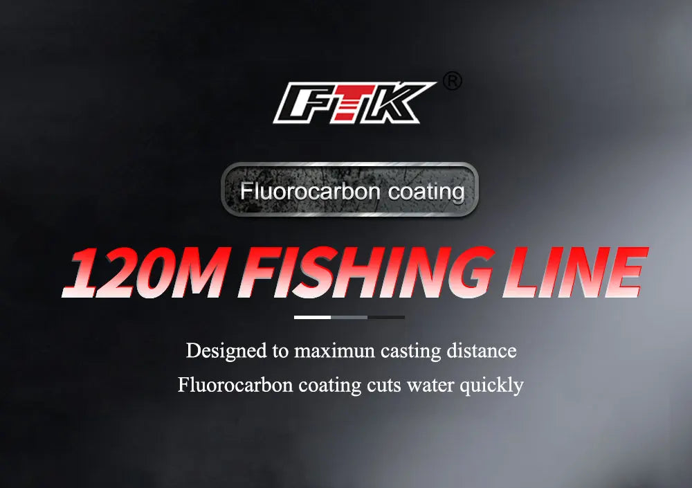 Ligne de pêche à revêtement fluorocarbone, 120m, 0.20mm-0.60mm, en fibre de carbone, fil de leurre, coulant, Japon, 7,15-45lb