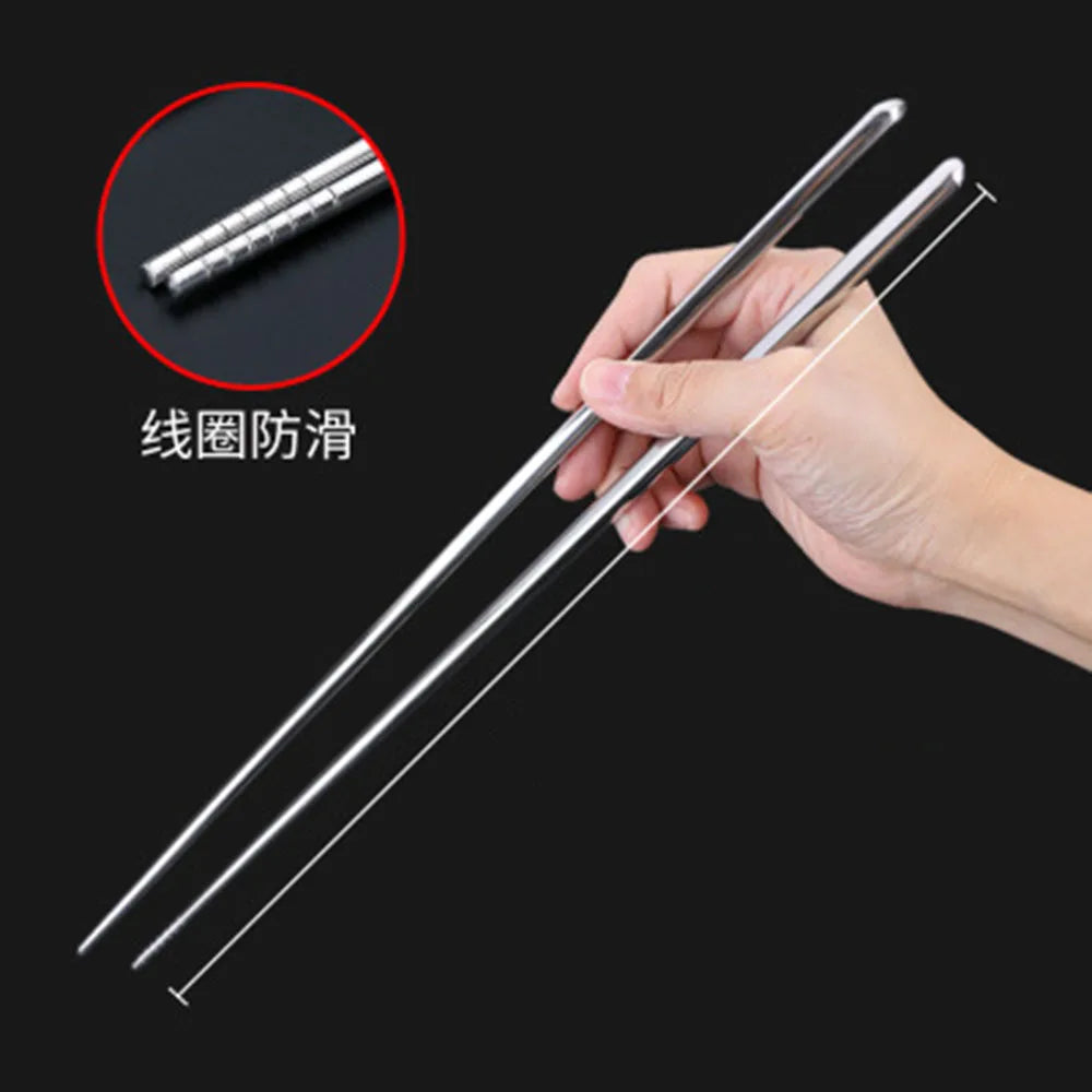 Un par de palillos de cocina de acero inoxidable extralargos lavables en lavavajillas de 38,8 cm