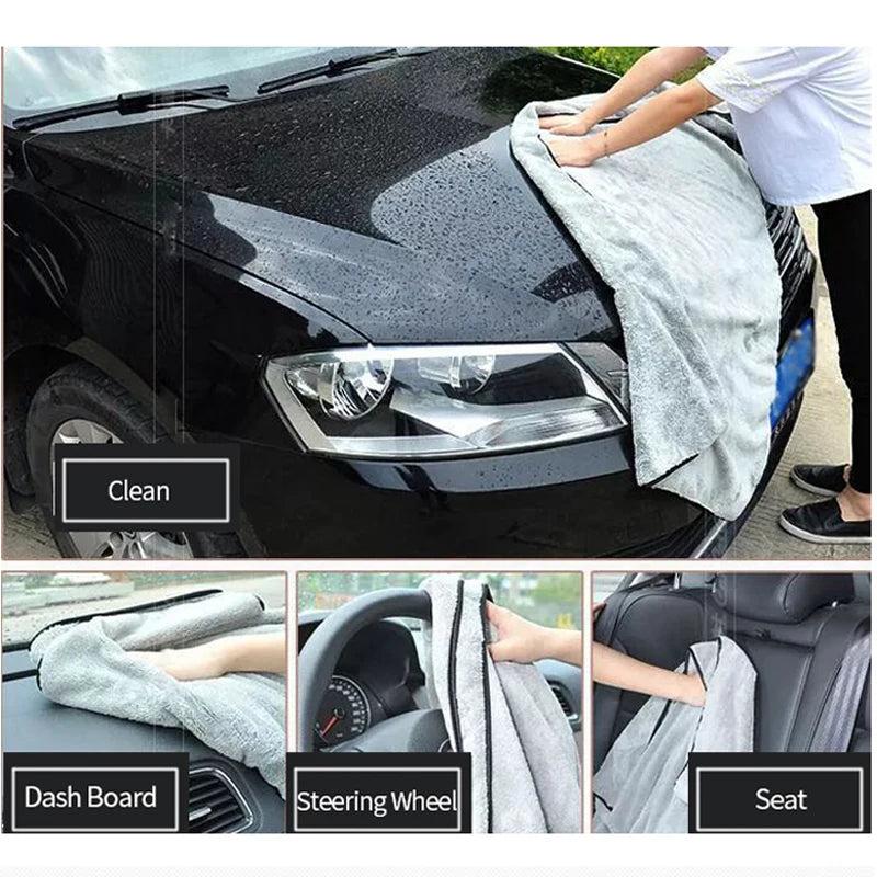 Serviette Lavage Voiture Microfibre Super Absorbante — Nettoyage Séchage Multifonction