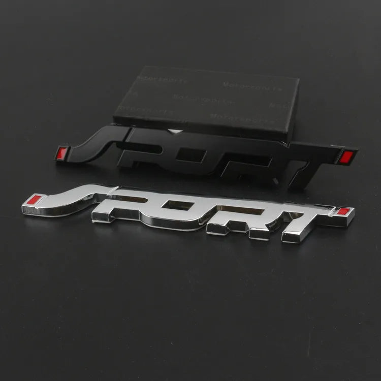 Accessoires de voiture autocollant style métal 3D Chrome noir Auto coffre de voiture course Sport mot lettre Logo emblème Badge autocollant