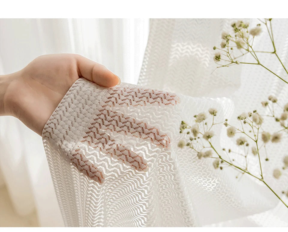 Rideaux en tulle blanc transparent pour fenêtre, rideaux en voile de style moderne pour salon, chambre à coucher, cuisine, sur mesure