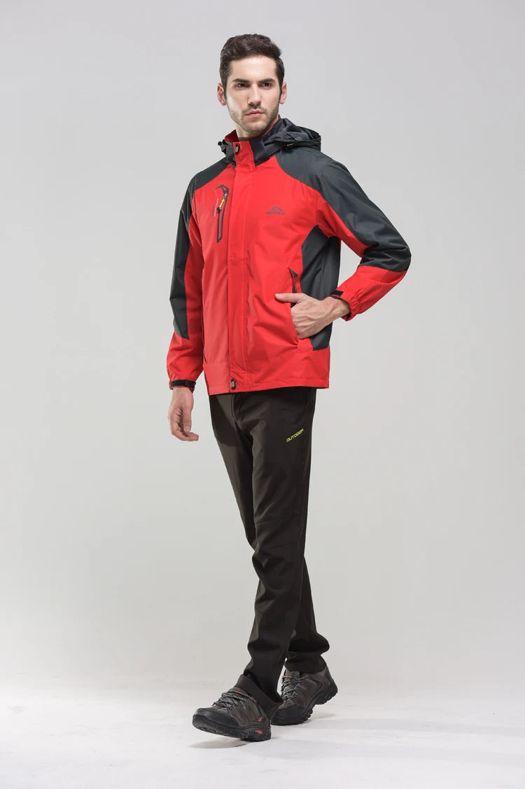 TRVLWEGO Camping randonnée veste hommes automne Sports de plein air manteaux escalade Trekking coupe-vent voyage imperméable vestes noir