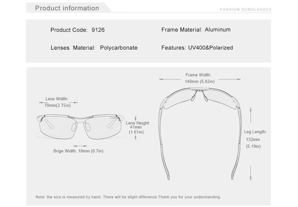 Lunettes de soleil polarisées — protection UV400, monture légère, hommes et femmes
