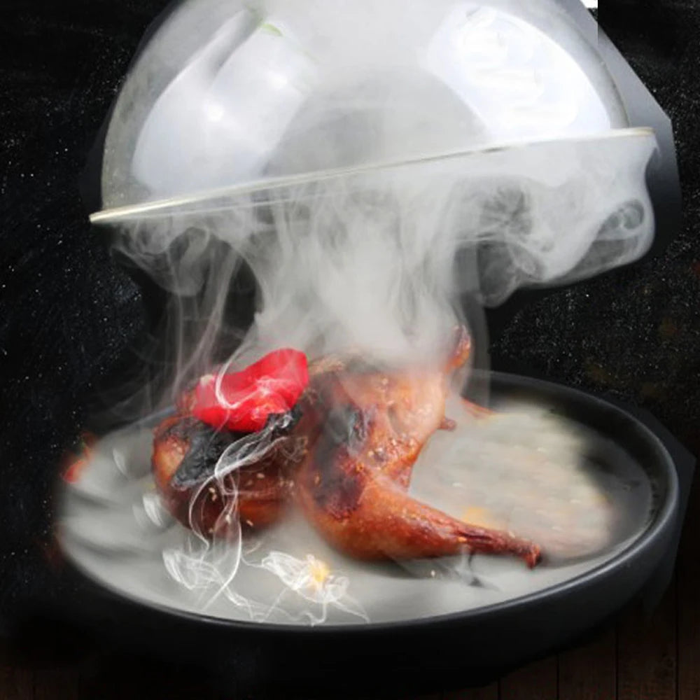 Molecular Gastronomy Smoke Cloche, Food-Grade Lid, Smoking Gun Dome Cover, Smoke Infuser Accessory, Cake, Steak, Cooking Dish