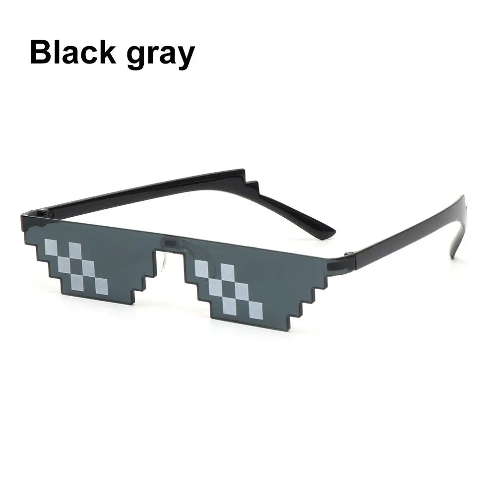 Lunettes de soleil mosaïque pixel rétro — gamer, robot, cosplay, anniversaire, nouveau design