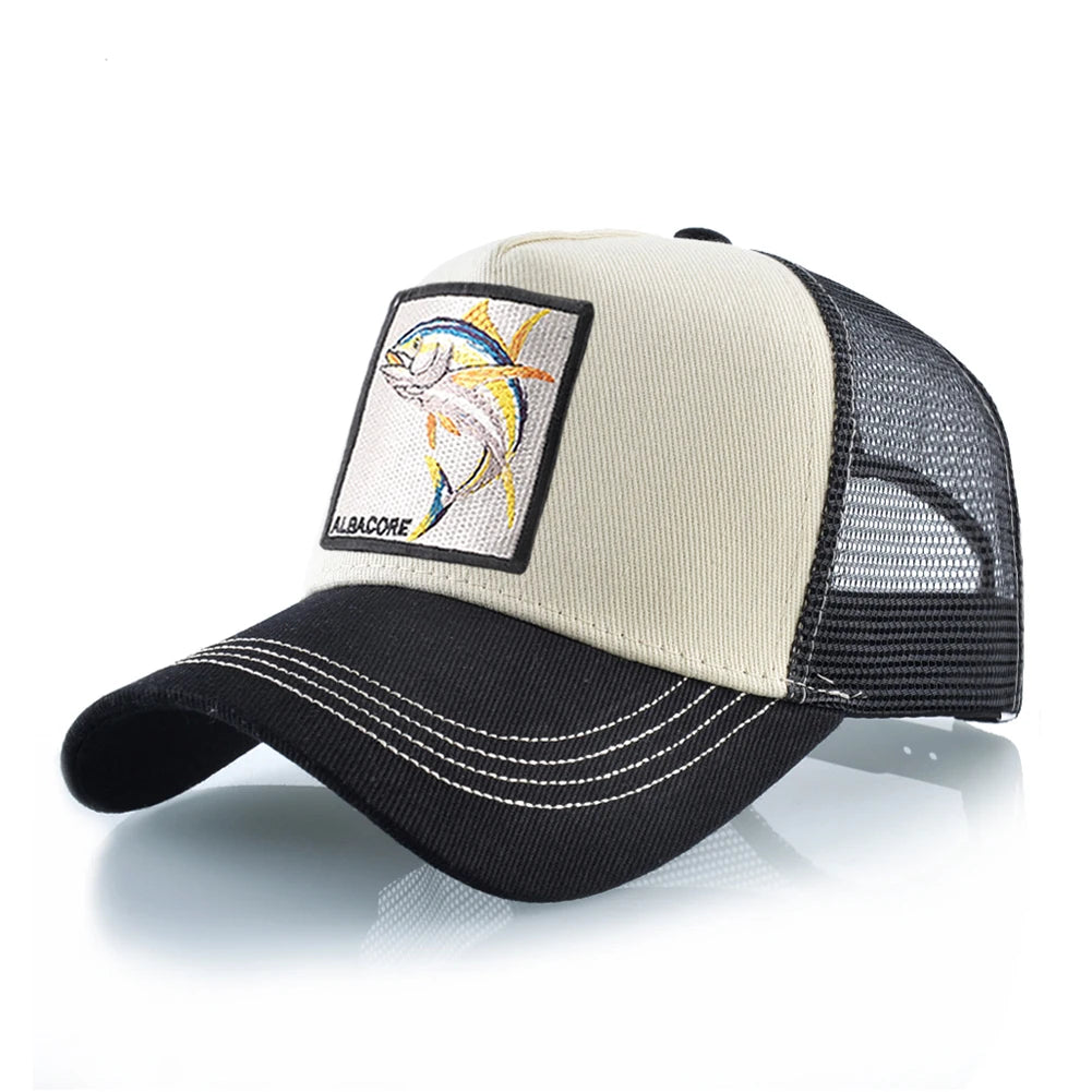 Casquette de Baseball en maille respirante pour femmes, casquette de camionneur avec Patch Albacore, Hip Hop, Casquette en os à rabat