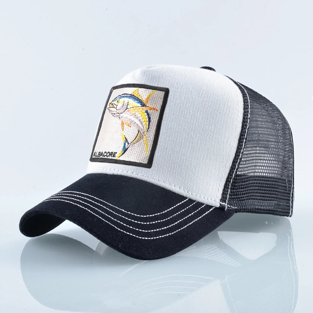 Casquette de Baseball en maille respirante pour femmes, casquette de camionneur avec Patch Albacore, Hip Hop, Casquette en os à rabat