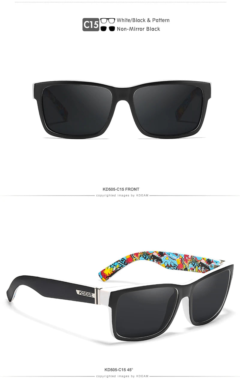 Lunettes de soleil sport polarisées — couleurs choquantes, conduite extérieur, photochromiques, avec boîte
