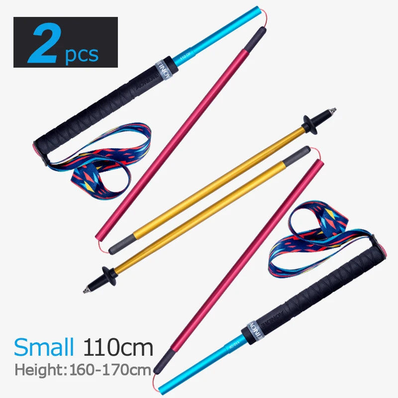 AONIJIE-Bâtons de trekking pliants ultralégers, verrouillage rapide, pôle de randonnée, course, anciers de marche, fibre de carbone, Z-Pole, 2 pièces