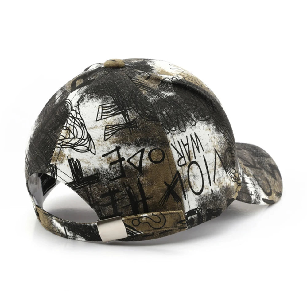 Casquette de baseball noir et rouge graffiti — snapback, hip-hop, trucker, streetwear (v2)