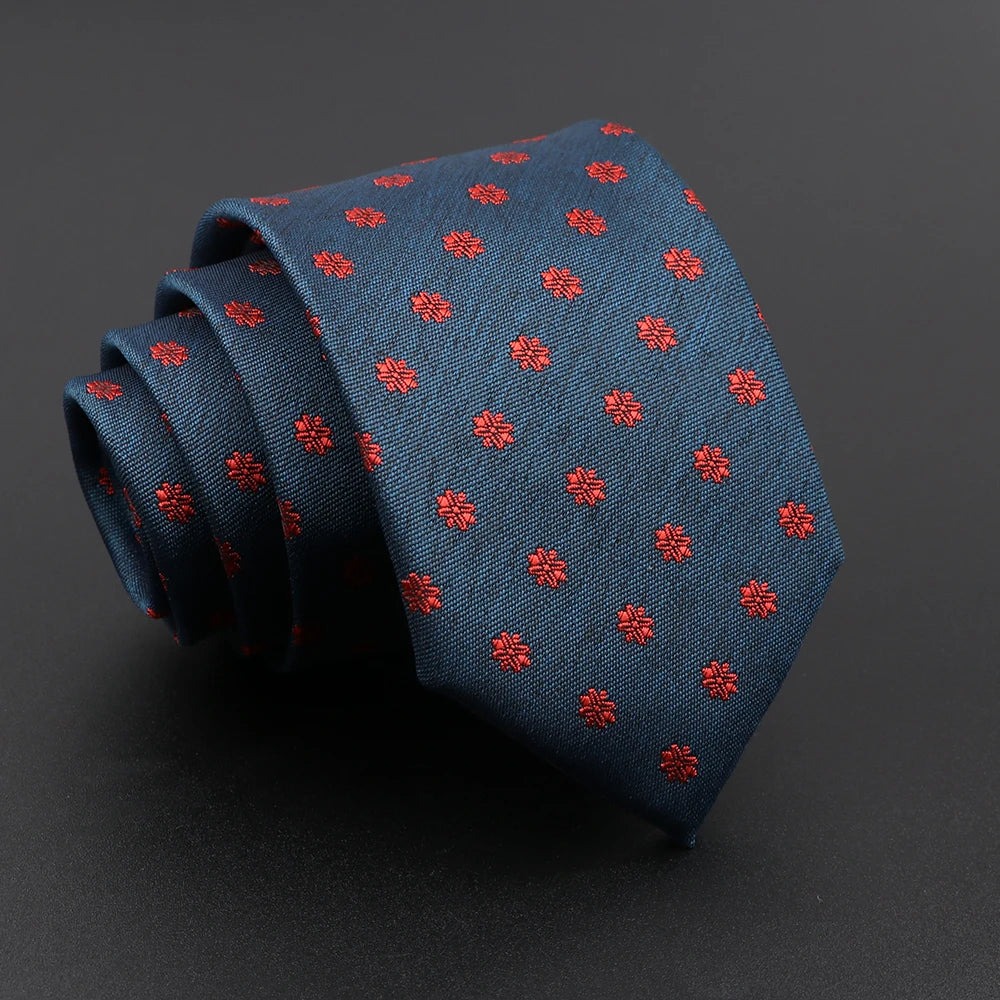 New Men's Floral Tie Feather Elk Geometric Pattern Red Blue Ties Leisure Business Daily Wear Tie Wedding Party Gift