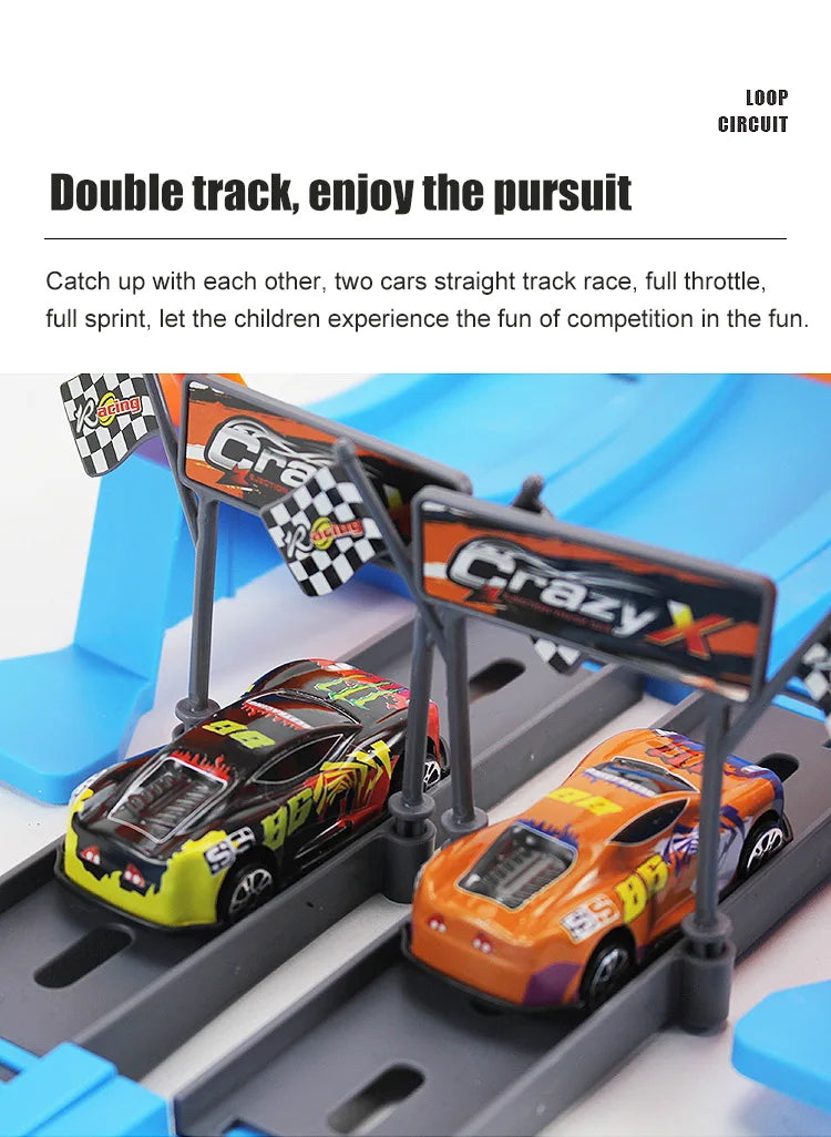 Cascadeur vitesse Double voiture roues modèle jouets pour enfants piste de course bricolage assemblé Rail Kits éducatif interactif garçon enfants jouet