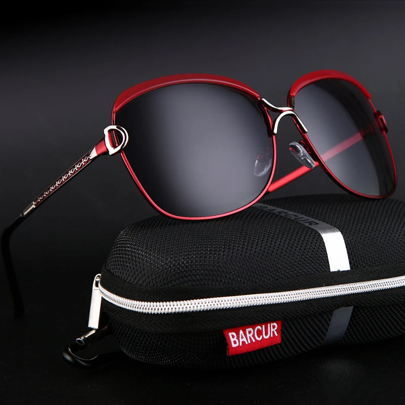 Lunettes de soleil polarisées femme — dégradé, lentille ronde, carré, luxe