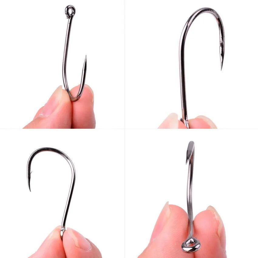 100pcs/40pcs/Box High Carbon Fishing Hook 2#-22# ISEAMA With Eye Carp Catfish Anzol Offset Japan Tackle Fishing Hooks